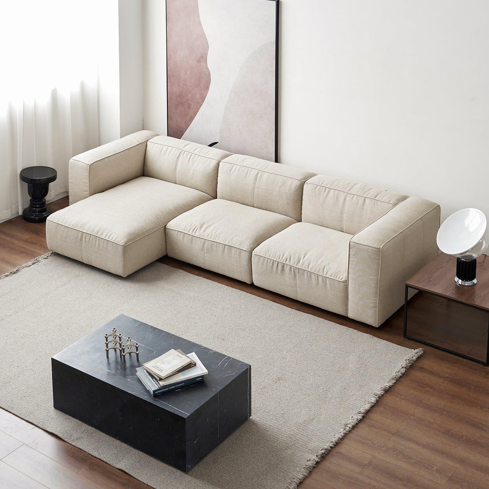 Sugar Cubes Coffee Table / Long - Black-And-White Marble - 1000*600mm - grado