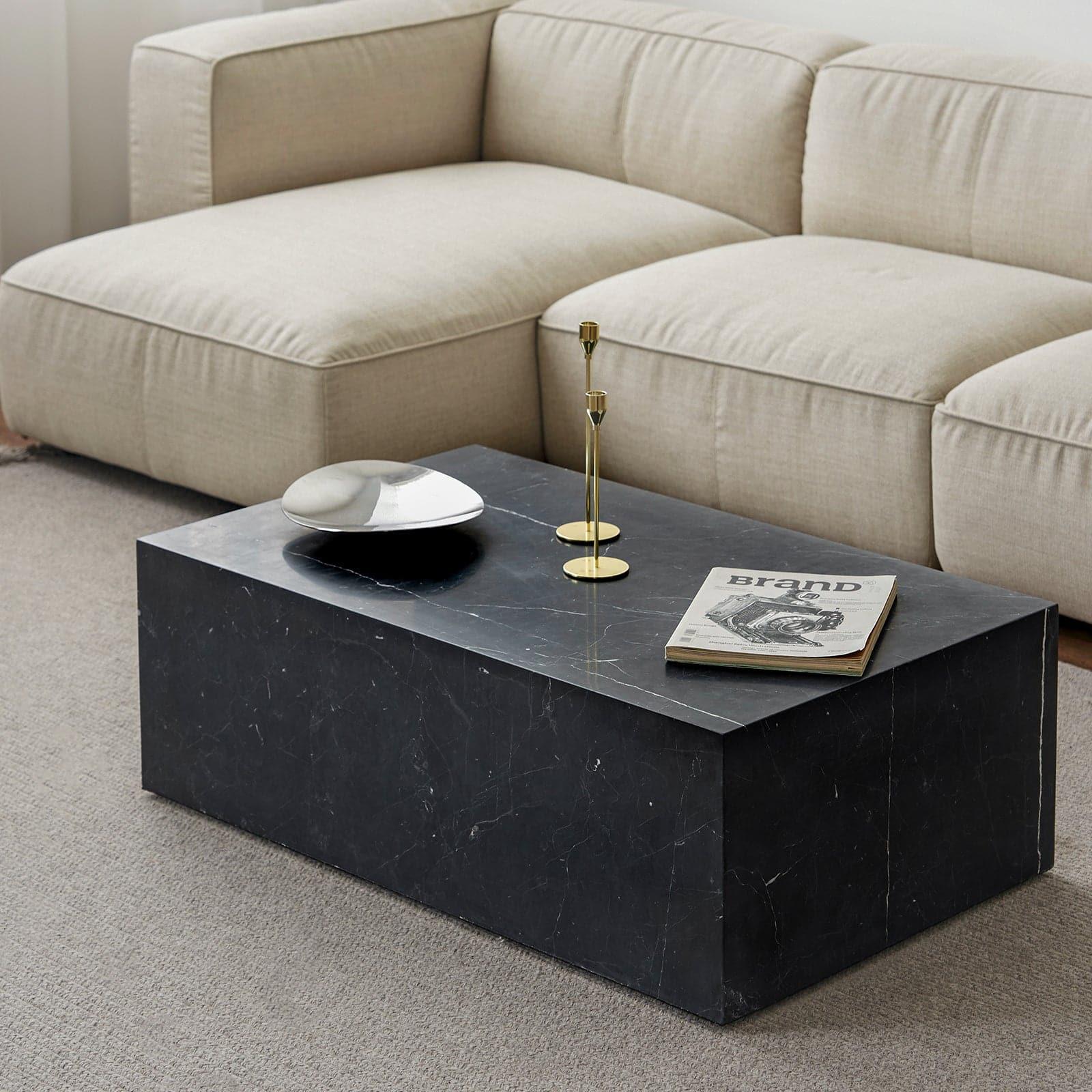Sugar Cubes Coffee Table / Long - Black-And-White Marble - 1000*600mm - grado