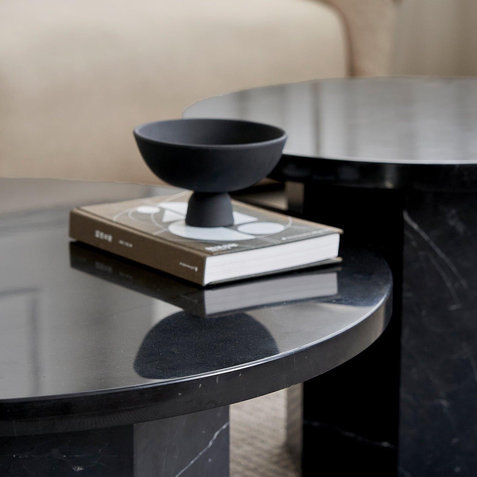 Sugar Cubes Coffee Table / Round - Black-And-White Marble - φ600mm - grado