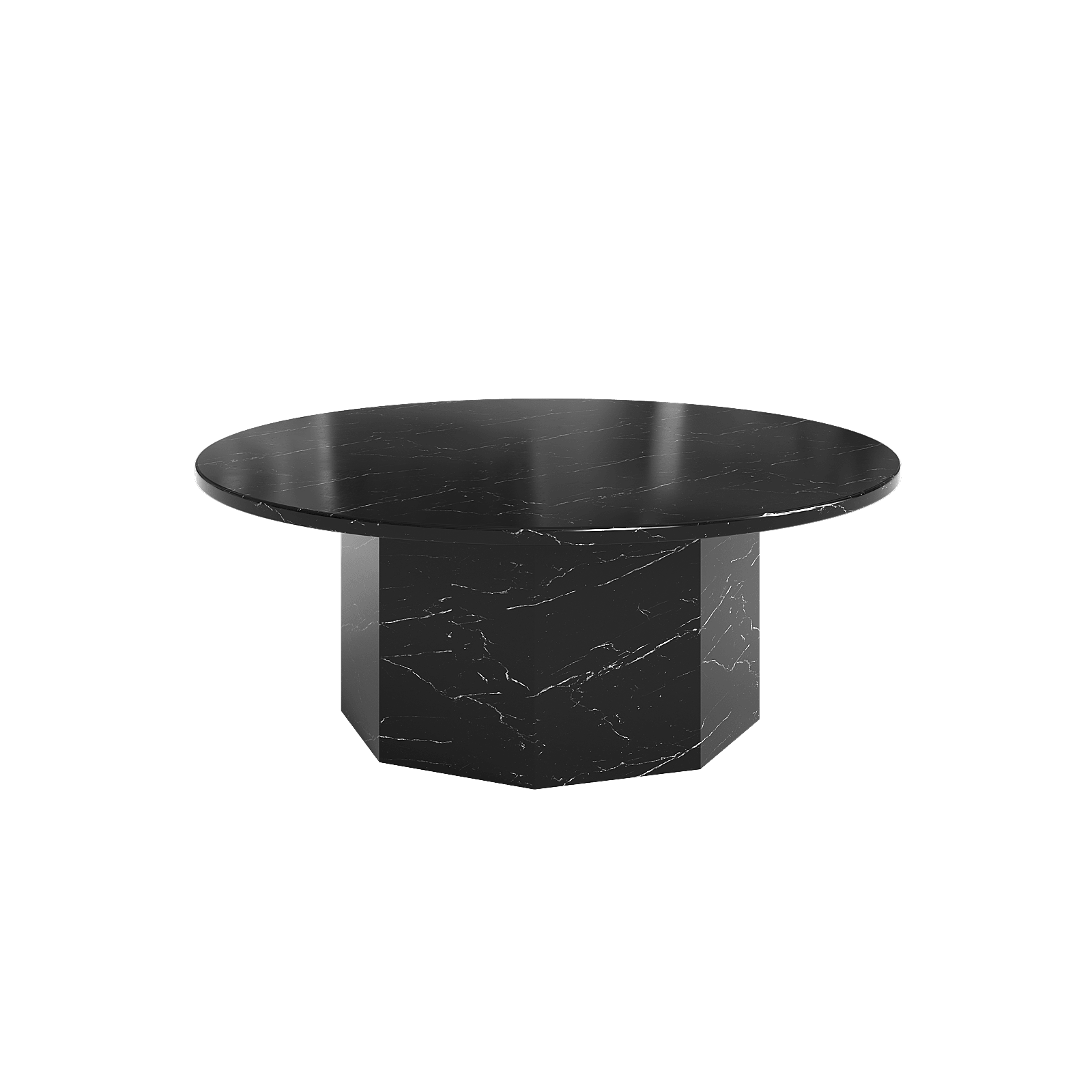 Sugar Cubes Coffee Table / Round - Black-And-White Marble - φ800mm - grado