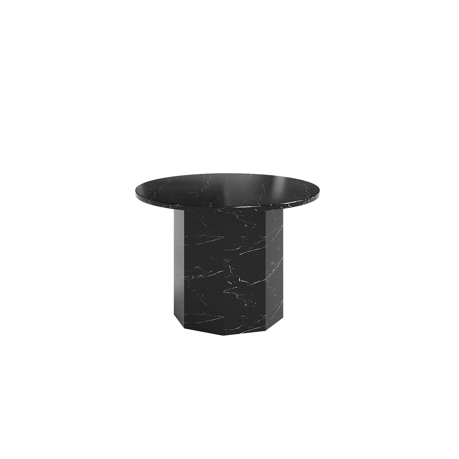 Sugar Cubes Coffee Table / Round - Black-And-White Marble - φ600mm - grado