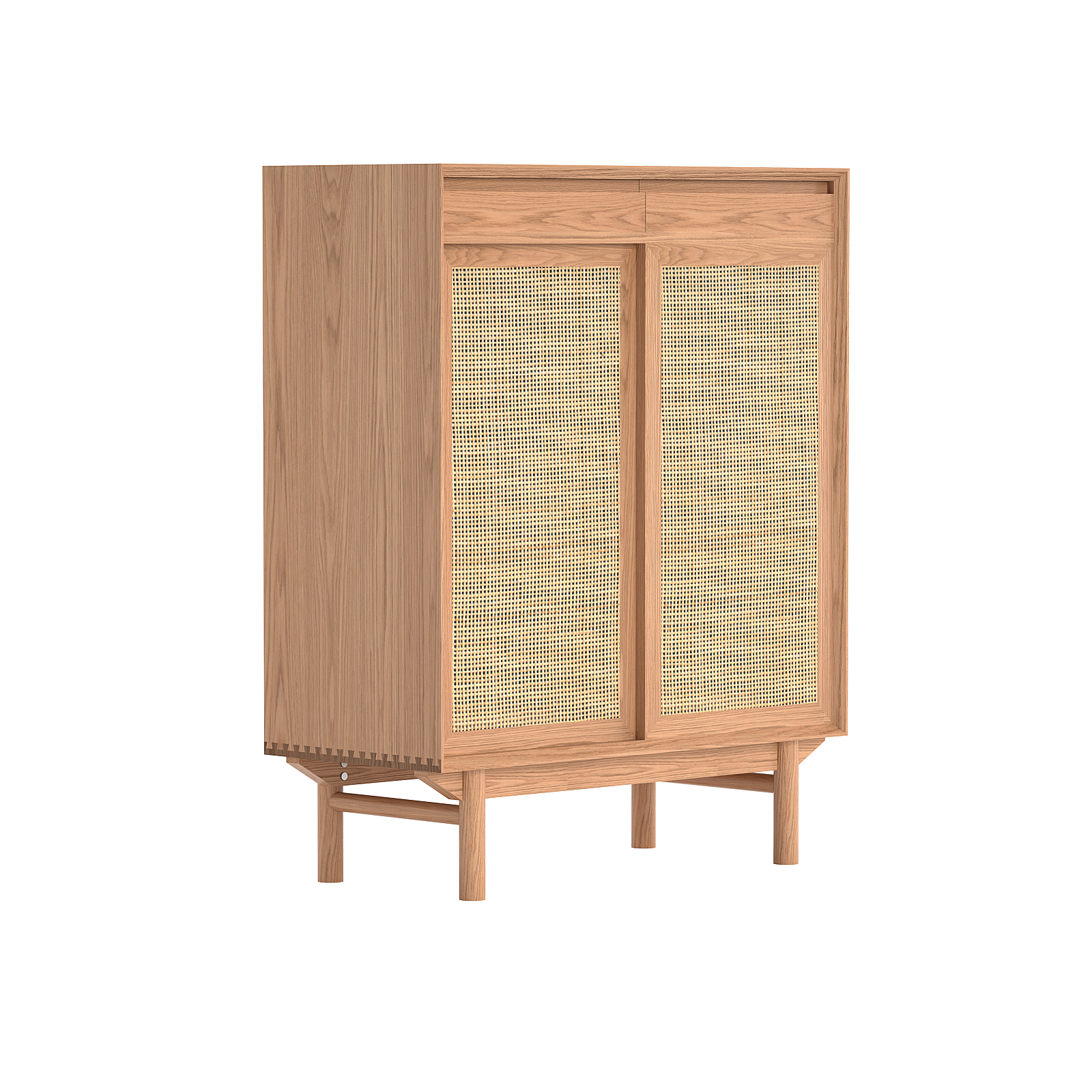 Torii Sideboard / Woven Rattan Doors & Glass Top - grado