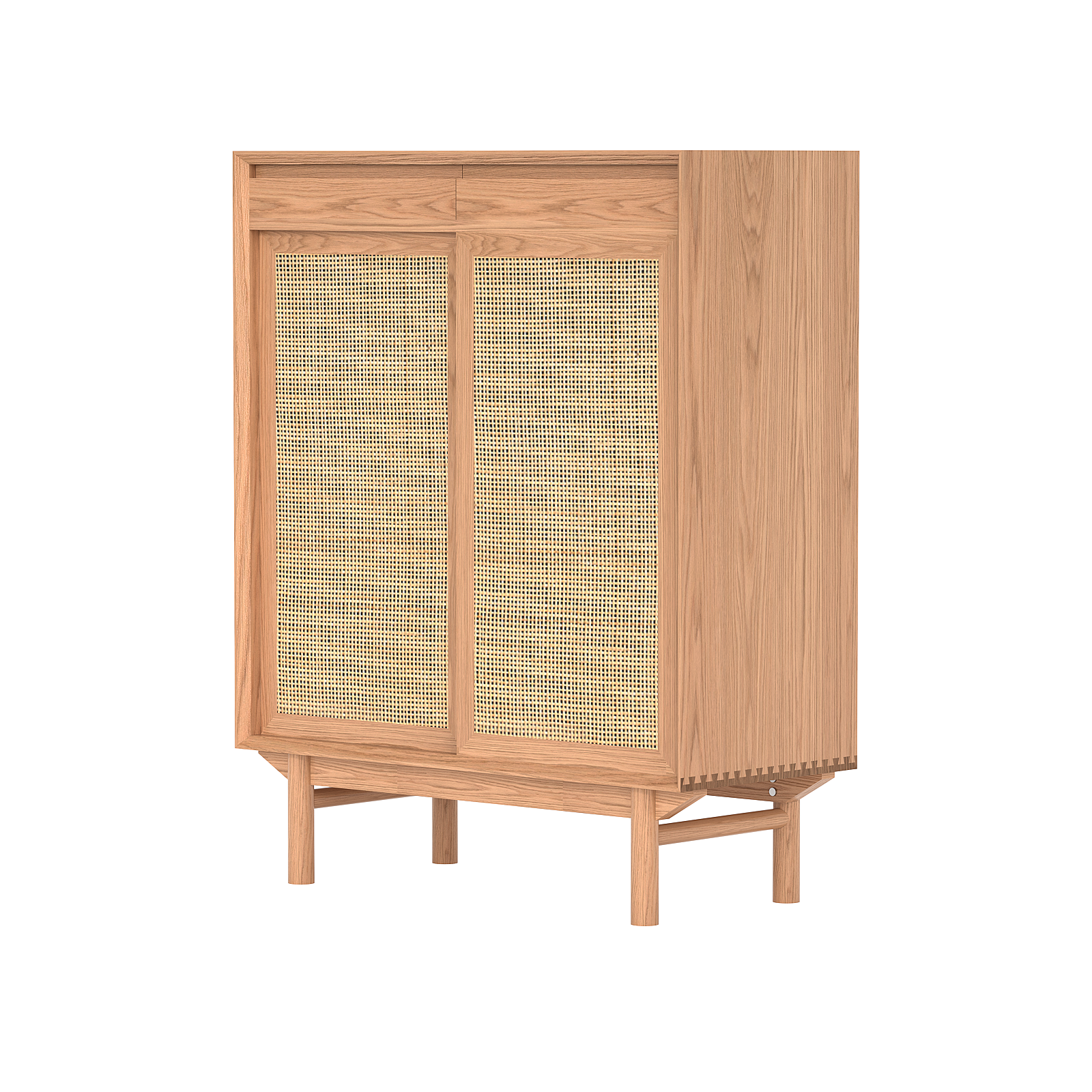 Torii Sideboard / Woven Rattan Doors & Glass Top - grado