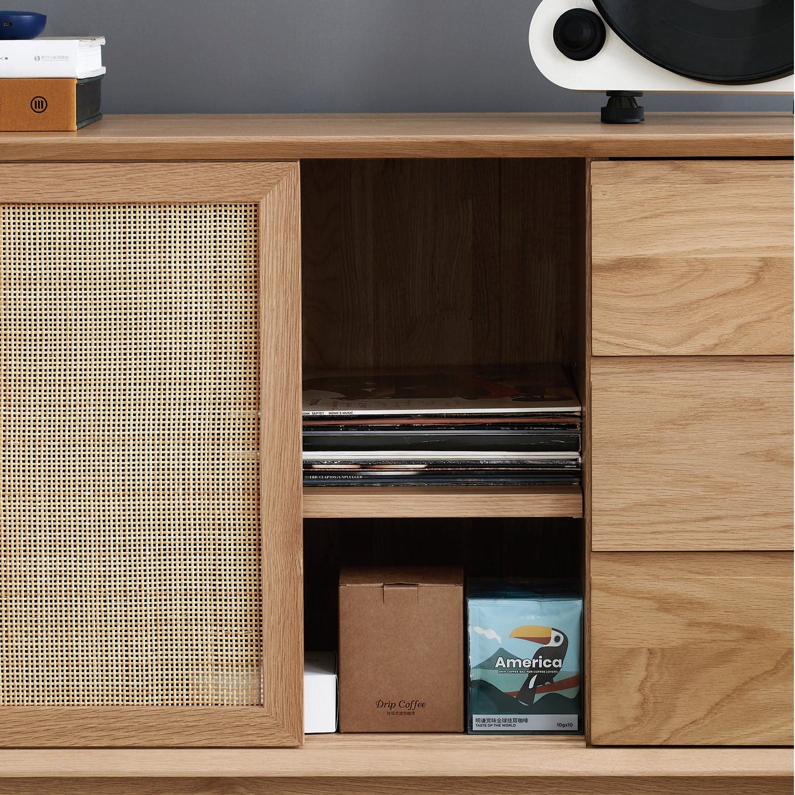 Torii Sideboard with Woven Rattan Doors and Drawers11